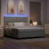 vidaXL LED Boxspringbett mit Matratze Hellgrau 180 x 200 cm Samt