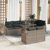 vidaXL Garten-Sofa-Set mit Kissen mit Speicher 9 pcs Grau