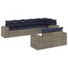vidaXL 8-teiliges Gartensofa-Set mit Kissen, grau, Polyrattan
