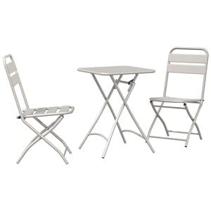 vidaXL Bistrogarnitur 3 stk. Beige Stahl