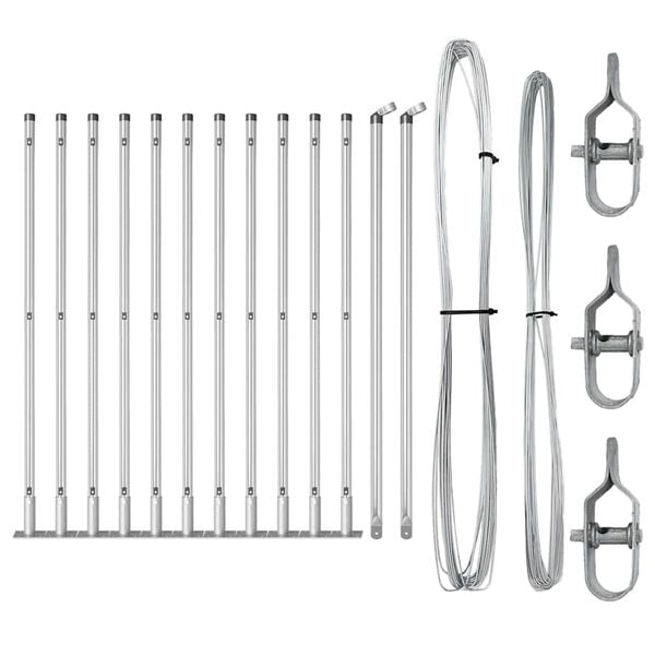 vidaXL Zaunpfosten 13 pcs Silber Ø32mm 110 cm Verzinkter Stahl