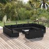 vidaXL 12-tlg. Garten-Lounge-Set mit Kissen Schwarz Poly Rattan