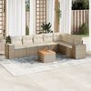 vidaXL 8-tlg. Garten-Sofagarnitur mit Kissen Beige Poly Rattan