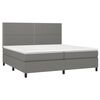 vidaXL Boxspringbett mit Matratze & LED Dunkelgrau 200x200 cm Stoff