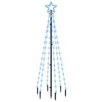 vidaXL LED-Weihnachtsbaum mit Erdnägeln Blau 108 LEDs 180 cm