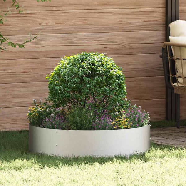 vidaXL Pflanzenring Silber 80 x 80 x 20 cm Edelstahl