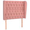 vidaXL Kopfteil mit Ohren Rosa 93x23x118/128 cm Samt