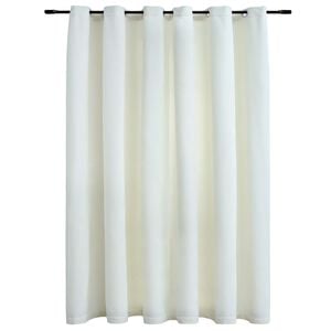 vidaXL Verdunkelungsvorhang mit Metall&ouml;sen Samt Creme 290 x 245 cm