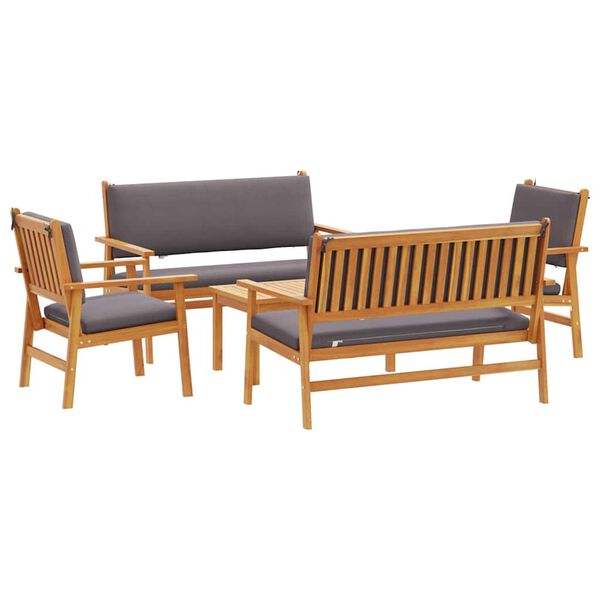 vidaXL Garten-Sofa-Set 5 pcs Braun 75 x 45 x 38cm Massivholz Akazie