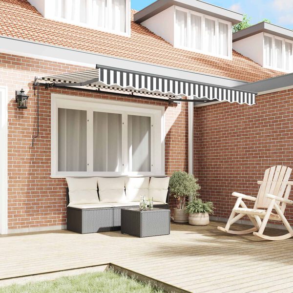 vidaXL Einziehbare Markise Anthrazit 250 x 200 cm Stoff