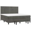 vidaXL Boxspringbett mit Matratze Dunkelgrau 180x200 cm Samt