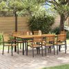 vidaXL Garten Essgruppe 9 pcs Schwarz Massivholz Akazie