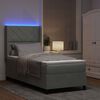 vidaXL Boxspringbett mit Matratze mit LED Hellgrau 90 x 200 cm Samt
