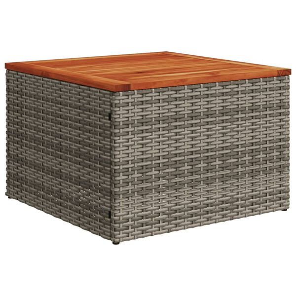 vidaXL 4-tlg. Garten-Sofagarnitur mit Kissen Grau Poly Rattan