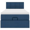 vidaXL Ottoman-Bett mit Matratze & LEDs Blau 90x190 cm Stoff