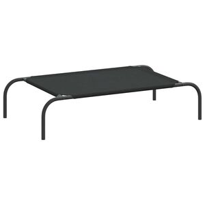 vidaXL Hundebett Erh&ouml;ht Schwarz 90x50x20 cm Oxford-Gewebe und Stahl