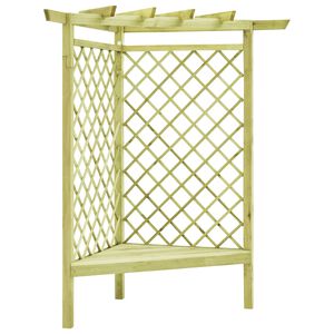 vidaXL Eckpergola mit Bank 130&times;130&times;197 cm Kiefernholz Impr&auml;gniert