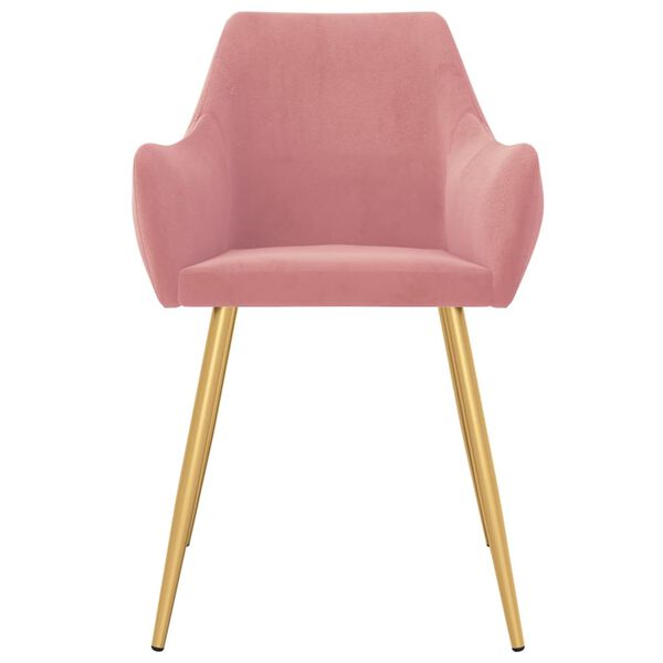 vidaXL Esszimmerst&uuml;hle 4 Stk. Rosa Samt