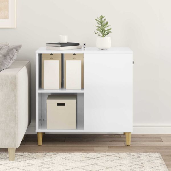 vidaXL Katzenhaus Gl&auml;nzend Wei&szlig; 72 x 42,5 x 70 cm Holzwerkstoff