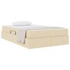 vidaXL Aufbewahrungsbett mit Matratze Creme 120 x 200 cm Polyester