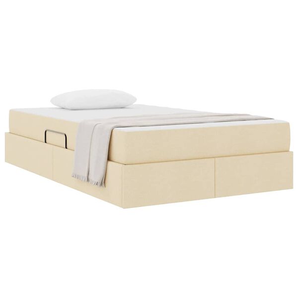 vidaXL Aufbewahrungsbett mit Matratze Creme 120 x 200 cm Polyester