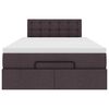 vidaXL Ottoman-Bett mit Matratze & LEDs Dunkelbraun 120x200 cm Stoff