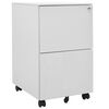 vidaXL Aktenschrank mit Rollen Hellgrau 39x45x67 cm Stahl