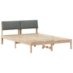vidaXL Bettgestell Braun und Dunkelgrau 140 x 190 cm Massivholz Kiefer