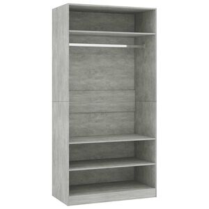 vidaXL Kleiderschrank Betongrau 100x50x200 cm Holzwerkstoff