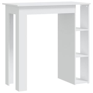 vidaXL Bartisch mit Regal Wei&szlig; 102x50x103,5 cm Holzwerkstoff