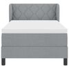 vidaXL Boxspringbett mit Matratze Hellgrau 100 x 200 cm Stoff