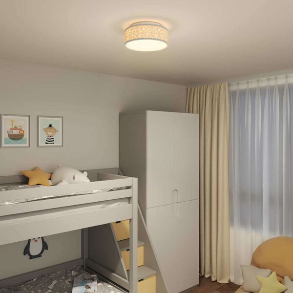 vidaXL Deckenlampe mit Strahlern Grau 30 x 30 x 13,5 cm Stoff