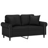 vidaXL 2-Sitzer-Sofa mit Kissen Schwarz 120 cm Kunstleder