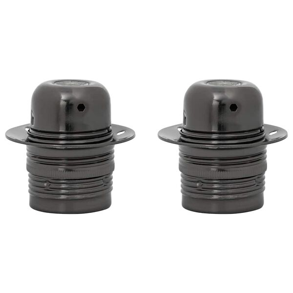 vidaXL Lampenfassungen 2 Stk. Gl&auml;nzend Schwarz E27