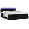 vidaXL Ottoman-Bett mit Matratzen & LEDs Schwarz 200x200 cm Stoff