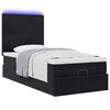 vidaXL Ottoman-Bett mit Matratzen & LEDs Schwarz 100x200 cm Samt