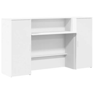 vidaXL Empfangstresen Wei&szlig; 180 x 50 x 103,5 cm Holzwerkstoff