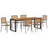 vidaXL Garten Essgruppe 7 stk. Grau und Braun Poly-Rattan