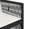 vidaXL 7-tlg. Garten-Essgruppe mit Kissen Schwarz Poly Rattan