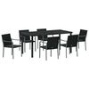 vidaXL Garten Essgruppe 7 stk. Schwarz und Grau PE-Rattan
