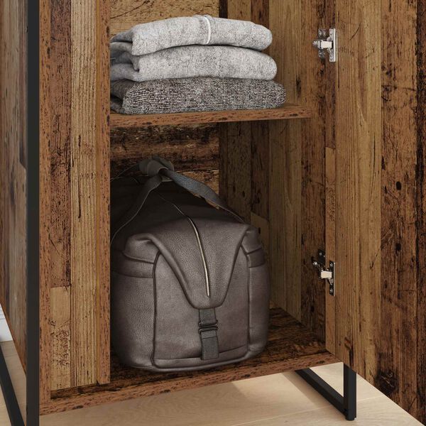 vidaXL Warderobe mit T&uuml;r 2 pcs Altholz 50 x 50 x 200 cm Holzwerkstoff