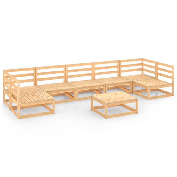 vidaXL 8-tlg. Garten-Lounge-Set Massivholz Kiefer