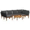 vidaXL 7 stk. Massives Akazienholz & Seil Natur