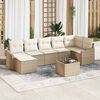 vidaXL Garten-Sofa-Set mit Kissen 8 pcs Beige und Creme Poly-Rattan
