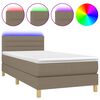vidaXL Boxspringbett mit Matratze & LED Taupe 100x200 cm Stoff