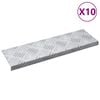 vidaXL Treppe Tritt 10 stk. 60 x 18 x 2,5 cm Silber Aluminium
