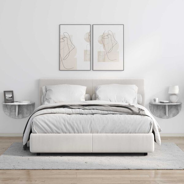 vidaXL Wandregal Wandmontiert Beton Grau 48 x 24 x 24 cm Holzwerkstoff