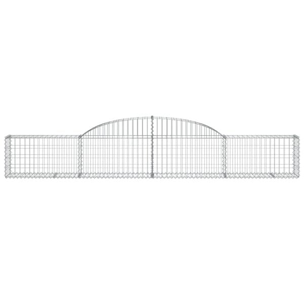 vidaXL Gabionen mit Hochbogen 4 Stk. 300x30x40/60 cm Verzinktes Eisen