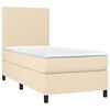 vidaXL Boxspringbett mit Matratze Creme 90x190 cm Stoff