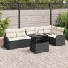 vidaXL Garten-Sofa-Set mit Kissen mit Kissen 7 pcs Schwarz Poly Rattan